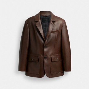 Coach Heritage C Leather Blazer Kahverengi | COH866868