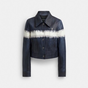 Coach Heritage C Tie Dye Shrunken Jacket Mavi Renkli | COH865944