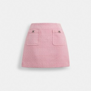Coach Heritage C Tweed Skirt Pembe | COH866028